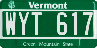 VT license plate WYT617