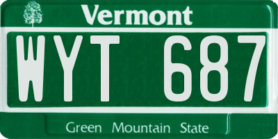 VT license plate WYT687