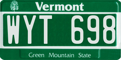 VT license plate WYT698