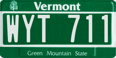VT license plate WYT711