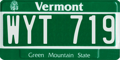 VT license plate WYT719