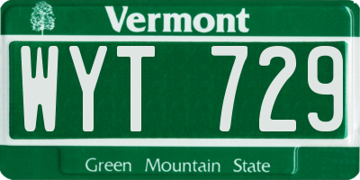 VT license plate WYT729