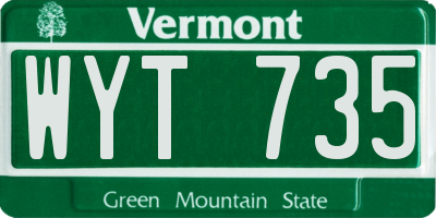 VT license plate WYT735