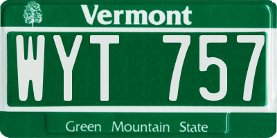 VT license plate WYT757