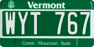 VT license plate WYT767