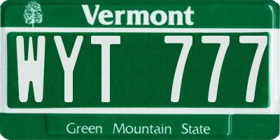 VT license plate WYT777