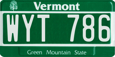 VT license plate WYT786