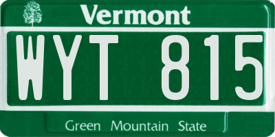 VT license plate WYT815