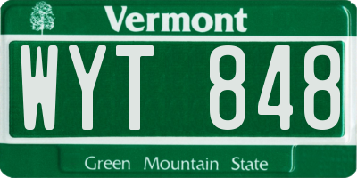 VT license plate WYT848