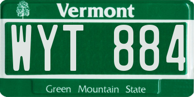 VT license plate WYT884
