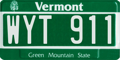 VT license plate WYT911