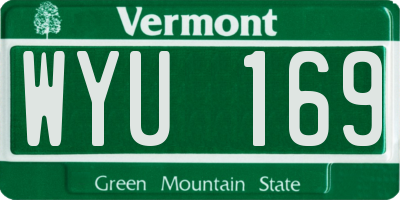 VT license plate WYU169