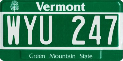 VT license plate WYU247