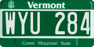 VT license plate WYU284