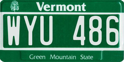 VT license plate WYU486