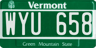 VT license plate WYU658