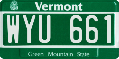 VT license plate WYU661