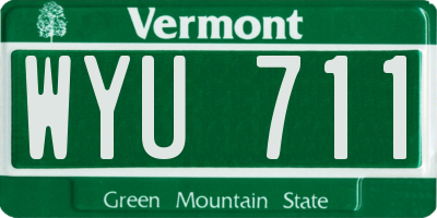 VT license plate WYU711