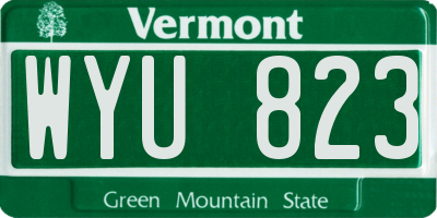 VT license plate WYU823