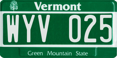 VT license plate WYV025