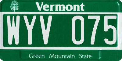 VT license plate WYV075