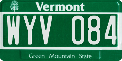 VT license plate WYV084