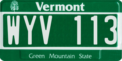 VT license plate WYV113