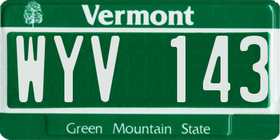 VT license plate WYV143