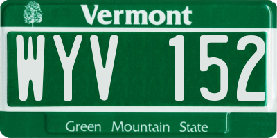 VT license plate WYV152
