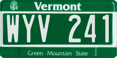 VT license plate WYV241