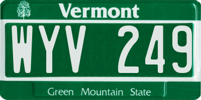 VT license plate WYV249