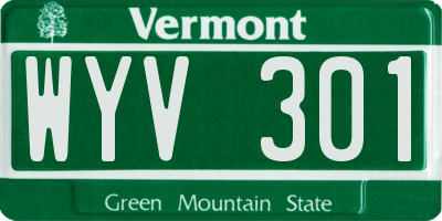 VT license plate WYV301