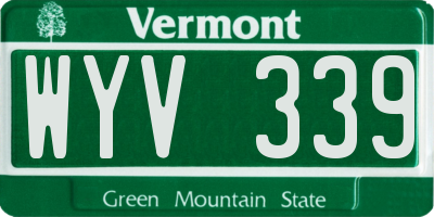 VT license plate WYV339