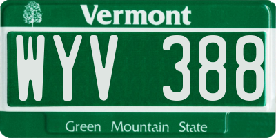 VT license plate WYV388