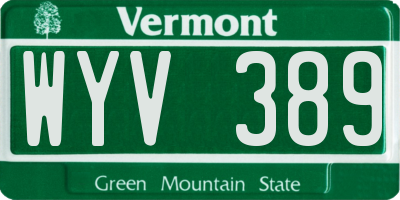 VT license plate WYV389