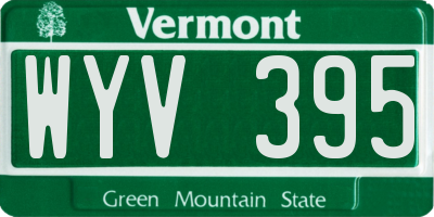 VT license plate WYV395
