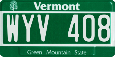 VT license plate WYV408