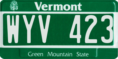 VT license plate WYV423