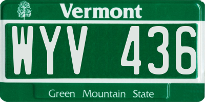 VT license plate WYV436