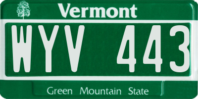 VT license plate WYV443