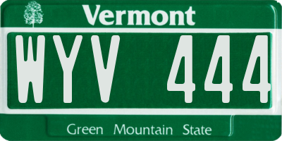 VT license plate WYV444