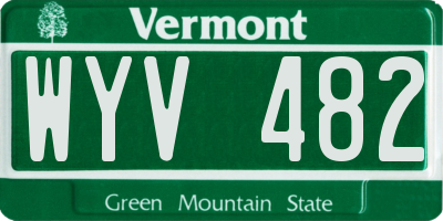 VT license plate WYV482