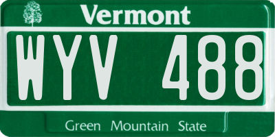 VT license plate WYV488