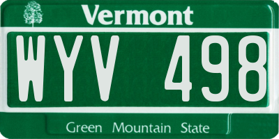 VT license plate WYV498