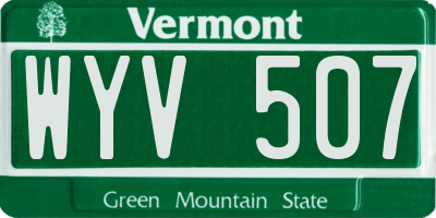 VT license plate WYV507