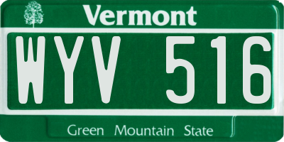 VT license plate WYV516