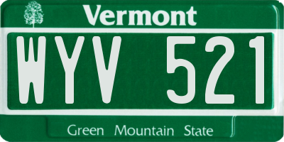 VT license plate WYV521
