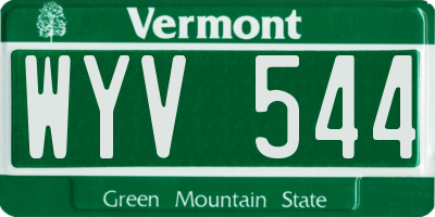 VT license plate WYV544
