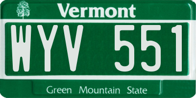 VT license plate WYV551