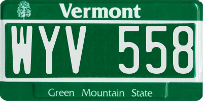 VT license plate WYV558